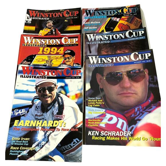 Winston Cup Illustrated NASCAR Magazine Lot (6) 1995 Earnhardt Jarrett Gordon - Picture 1 of 8